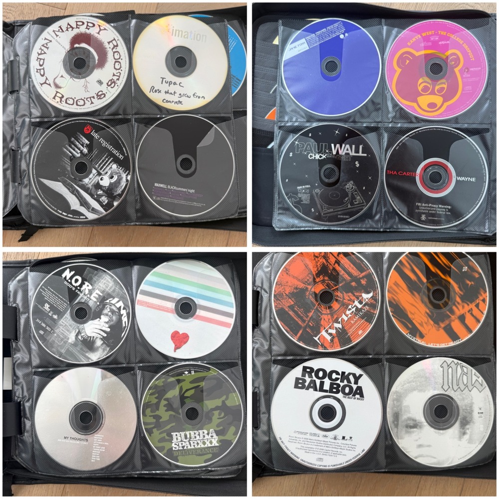 80+ Rap Hip Hop R&B CDs Lot 90s 2000s Kanye Lil Wayne Eminem Nas Black Binder
